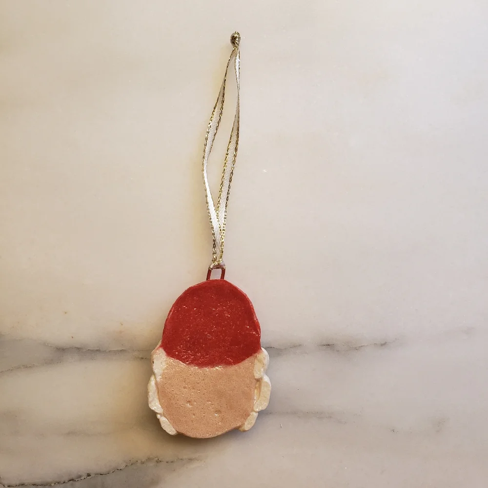 New Handmade Salt Dough Mrs. Claus Ornament
